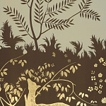 Обои ручная роспись в стиле Арт-деко Rateau Colourway SC-243 on Deep Rich Gold gilded paper варинант исполнения - 2 | Loft Concept в Липецке