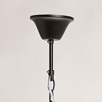 Люстра круглая из матового черного металла с подвесками из прозрачных стеклянных трубок Noir Tubes варинант исполнения - 11 | Loft Concept в Липецке