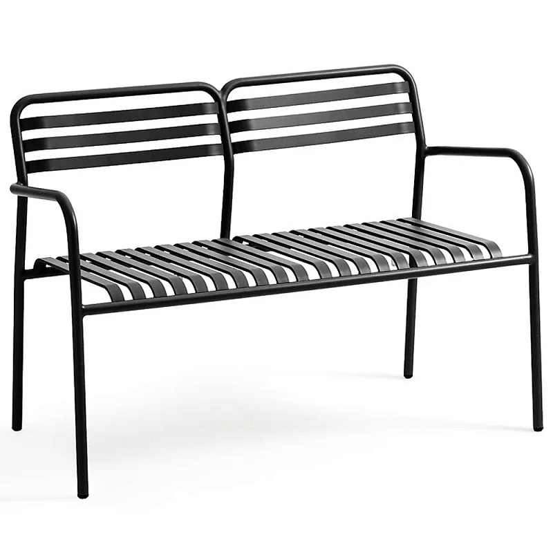 Скамья из алюминия Mack Metal Bench Black Черный Скамья из алюминия Mack Metal Bench Black Черный в Липецке | Loft Concept