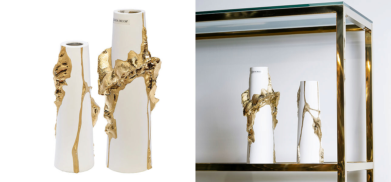 Ваза Rhea white with gold 24 Ваза Rhea white with gold 24 - Loft-Concept в Липецке
