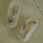 Подставка под благовония из эпоксидной смолы с цветами белая Epoxy Resin Flowers Incense Oval Stand White варинант исполнения - 2 | Loft Concept в Липецке