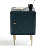 Тумба с одной дверцей Scale Ornament Blue Nightstand варинант исполнения - 2 | Loft Concept в Липецке