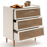 Комод с 3-мя ящиками из ротанга Blais Cream Wicker Furniture варинант исполнения - 4 | Loft Concept в Липецке