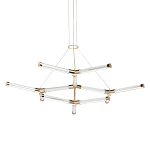 Люстра с геометрической конструкцией из вытянутых цилиндрических плафонов Hex Scaffold  варинант исполнения - 1 | Loft Concept в Липецке