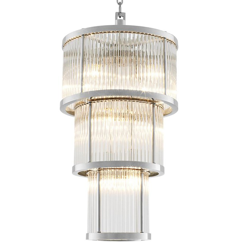 Люстра Chandelier Avery Nickel Никель Прозрачное Стекло в Липецке | Loft Concept 