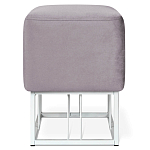 Пуф квадратный фиолетовый велюр на белом металлическом основании Celeste Purple варинант исполнения - 2 | Loft Concept в Липецке