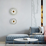 Бра в форме диска из натурального камня с декоративным центральным элеменом Cryptocrystalline Stone варинант исполнения - 1 | Loft Concept в Липецке