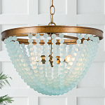 Круглая люстра с подвесками в виде круглых голубых бусин Blue Beads Chandelier варинант исполнения - 1 | Loft Concept в Липецке