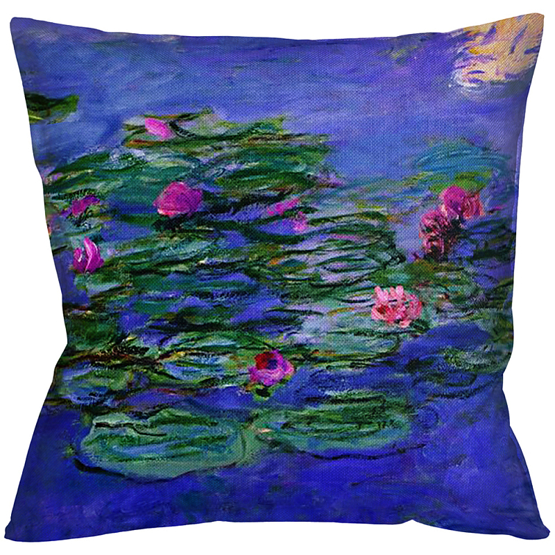 Подушка декоративная с цветочным принтом Impressionism in Art Мульти Бежевый Подушка декоративная с цветочным принтом Impressionism in Art Мульти Бежевый в Липецке | Loft Concept