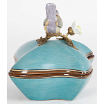Фарфоровая шкатулка с птицей Eden Garden Blue варинант исполнения - 4 | Loft Concept в Липецке