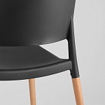 Пластиковый стул на ножках из массива бука Ferret Black 4 шт варинант исполнения - 6 | Loft Concept в Липецке