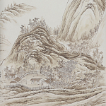 Обои ручная роспись A Thousand Li of Rivers and Mountains Special Colourway on Bleached White dyed silk 2 варинант исполнения - 2 | Loft Concept в Липецке