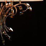 Люстра подвесная круглая с тканевым полупрозрачным абажуром и подвесками 6 ламп Gilded Elegance варинант исполнения - 7 | Loft Concept в Липецке