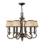 Люстра бронзового цвета с бежевыми абажурами из органзы в классическом стиле Hinkley варинант исполнения - 8 | Loft Concept в Липецке