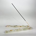 Подставка под благовония из эпоксидной смолы с цветами прямоугольная белая Epoxy Flowers Incense Stand White варинант исполнения - 3 | Loft Concept в Липецке