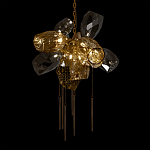 Люстра подвесная со стеклянными плафонами из дымчатого и золотистого с шестью вертикальными подвесками Gilded Mirage  варинант исполнения - 8 | Loft Concept в Липецке