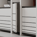 Стеллаж прямой ассиметричный с полками и 4-мя дверцами ARYA BOOKCASE WHITE варинант исполнения - 3 | Loft Concept в Липецке