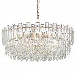 Круглая люстра с хрустальными подвесками на золотистом каркасе Gorgeous Crystal Light варинант исполнения - 10 | Loft Concept в Липецке
