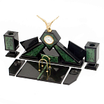 Настольный канцелярский набор из нефрита с декором в виде орла Golden Eagle варинант исполнения - 2 | Loft Concept в Липецке