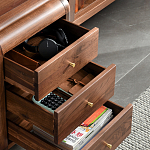 Стол рабочий округлой формы с 3-мя ящиками  Working Moonnut Table варинант исполнения - 5 | Loft Concept в Липецке