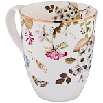 Кружка белая из фарфора с рисунком цветов 400 мл Garden Whisper Porcelain Set  варинант исполнения - 1 | Loft Concept в Липецке
