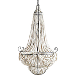 Люстра каплевидной формы украшенная белыми бусинами Wooden Beads White Chandelier варинант исполнения - 2 | Loft Concept в Липецке
