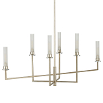 Люстра с 6-ю белыми матовыми плафонами из стекла в форме цилиндра Longitude варинант исполнения - 5 | Loft Concept в Липецке