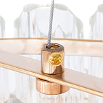 Люстра подвесная многослойная с прозрачными хрустальными трубками и золотистым каркасом Hexagon Tube Light варинант исполнения - 4 | Loft Concept в Липецке