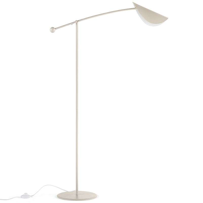 Торшер с поворотным плафоном Aracea Beige Floor Lamp Бежево-серый Торшер с поворотным плафоном Aracea Beige Floor Lamp Бежево-серый в Липецке | Loft Concept