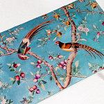 Банкетка из массива бука с цветочным принтом Turquoise Beige Chinoiserie Imperial  Garden Banquette варинант исполнения - 2 | Loft Concept в Липецке