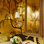 Обои ручная роспись в стиле Арт-деко Rateau Original colourway on Deep Rich Gold gilded paper варинант исполнения - 2 | Loft Concept в Липецке