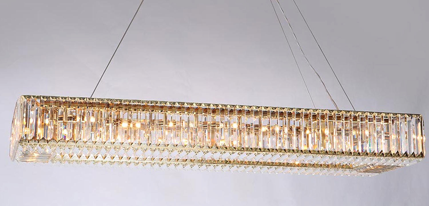 Люстра Darleen Crystal Gold Rectangular Chandelier Люстра Darleen Crystal Gold Rectangular Chandelier - Loft-Concept в Липецке