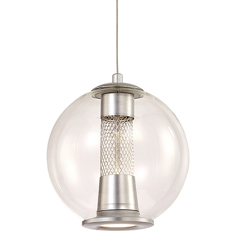 Подвесной светильник с плафоном в форме шара Inner Gleam Orb silver Прозрачное Стекло Серебряный Подвесной светильник с плафоном в форме шара Inner Gleam Orb silver Прозрачное Стекло Серебряный в Липецке | Loft Concept