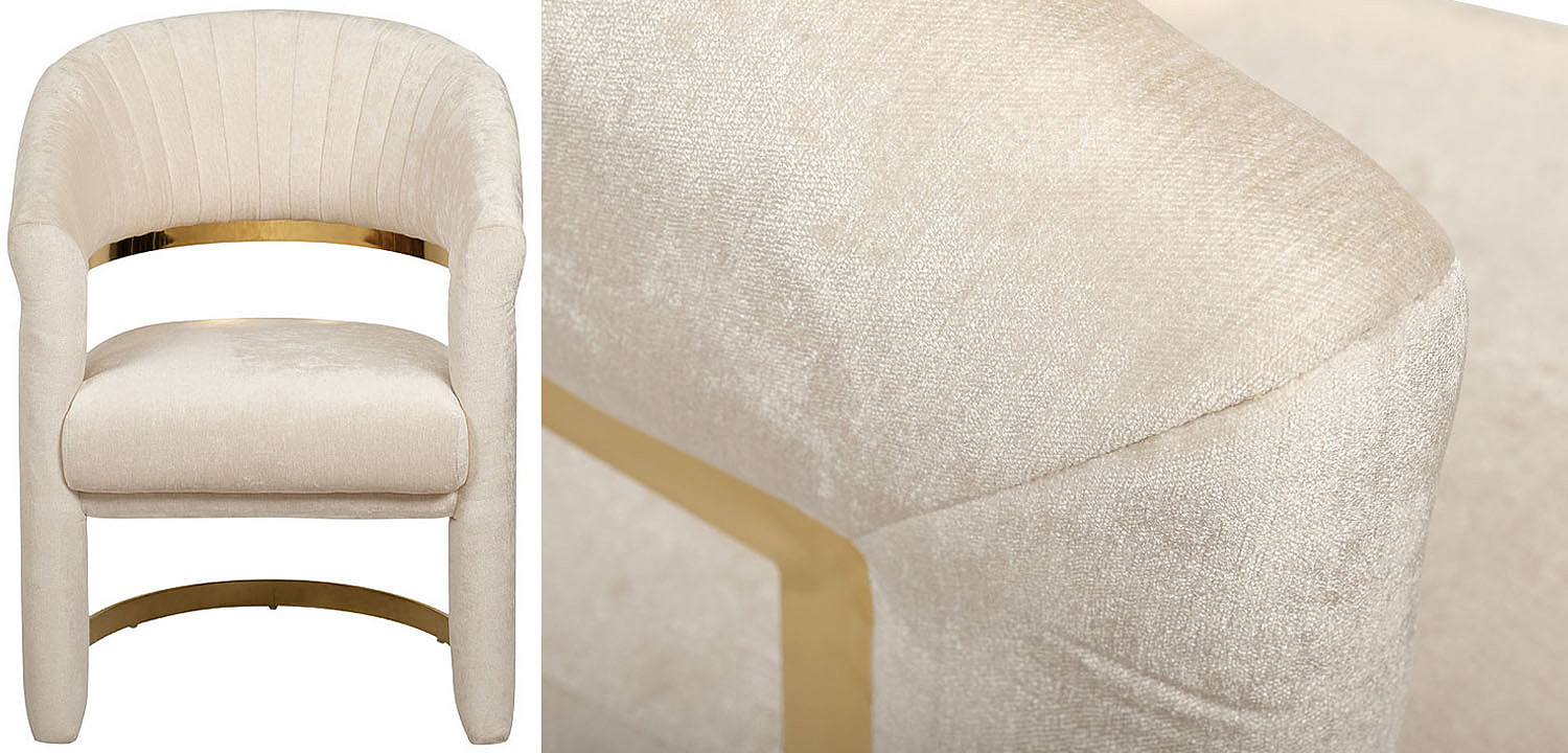 Полукресло Valbonne Chair cream velour Полукресло Valbonne Chair cream velour - Loft-Concept в Липецке