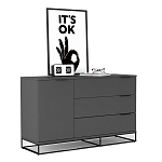 Комод цвета графит с 3-мя ящиками Strict Lines  варинант исполнения - 3 | Loft Concept в Липецке