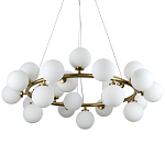 Кольцевая люстра с белыми стеклянными  плафонами в форме шара Berries Chandelier варинант исполнения - 1 | Loft Concept в Липецке