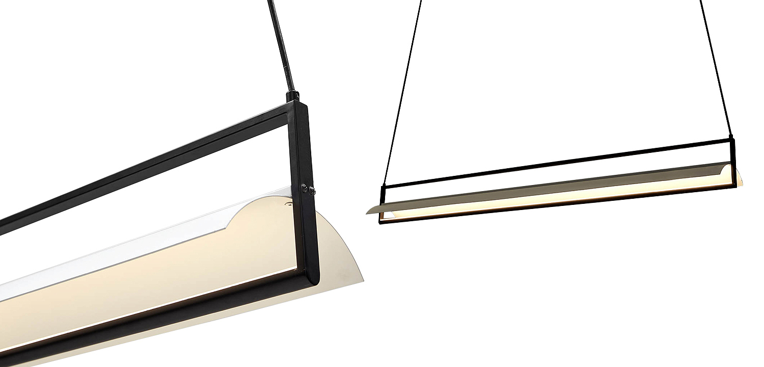 Дизайнерский линейный подвесной светильник CANVAS LINEAR RECTANGULAR HANGING LAMP Дизайнерский линейный подвесной светильник CANVAS LINEAR RECTANGULAR HANGING LAMP - Loft-Concept в Липецке