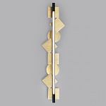 Бра вертикальное черного цвета с золотыми кругами и квадратами Gravyura варинант исполнения - 3 | Loft Concept в Липецке