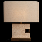 Настольная лампа с прямоугольным основанием из натурального камня c тканевым абажуром Lapis Tiburtinus варинант исполнения - 2 | Loft Concept в Липецке