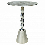 Кофейный столик с рельефной столешницей из металла Aplika Silver варинант исполнения - 1 | Loft Concept в Липецке