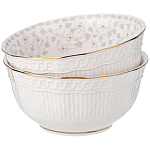 Обеденный сервиз белого цвета из фарфора на 6 персон 23 предмета Floral Charm варинант исполнения - 7 | Loft Concept в Липецке