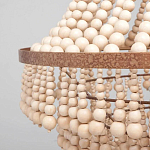 Многоярусная люстра украшенная круглыми деревянными бусами Wooden Beads Chandelier L варинант исполнения - 2 | Loft Concept в Липецке
