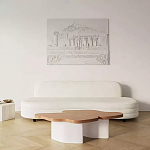 Дизайнерский журнальный стол с фигурной столешницей на белом основании Holarisex варинант исполнения - 2 | Loft Concept в Липецке