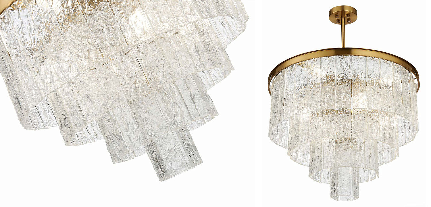 Люстра Renea Textured Glass Chandelier Brass D60 Люстра Renea Textured Glass Chandelier Brass D60 - Loft-Concept в Липецке