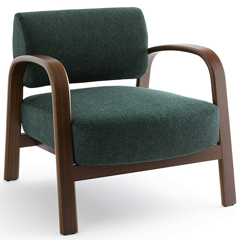 Кресло с каркасом из темного дерева Estay Chair Зеленый Коричневый Кресло с каркасом из темного дерева Estay Chair Зеленый Коричневый в Липецке | Loft Concept