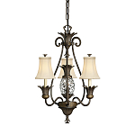 Люстра бронзового цвета с 3-мя кремовыми текстильными абажурами Hinkley варинант исполнения - 1 | Loft Concept в Липецке