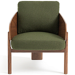 Кресло с каркасом из массива ореха Gallin Chair Green варинант исполнения - 2 | Loft Concept в Липецке