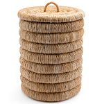 Плетеная корзина с крышкой из плетеного бананового дерева Zuwena Wicker Basket варинант исполнения - 2 | Loft Concept в Липецке