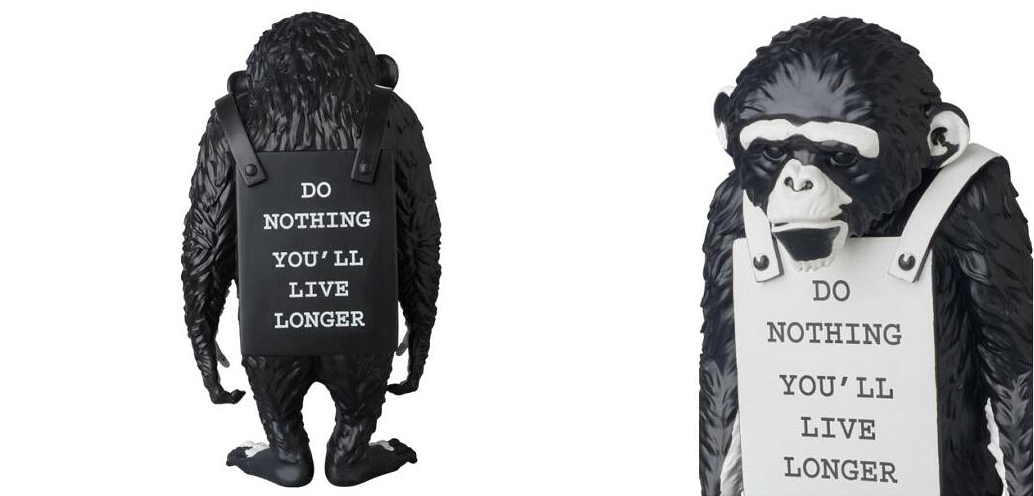 Статуэтка Banksy Lying Monkey Black and White Статуэтка Banksy Lying Monkey Black and White - Loft-Concept в Липецке
