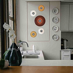 Бра с круглым белым плафоном и черной центральной деталью Natural Harmonie  варинант исполнения - 2 | Loft Concept в Липецке